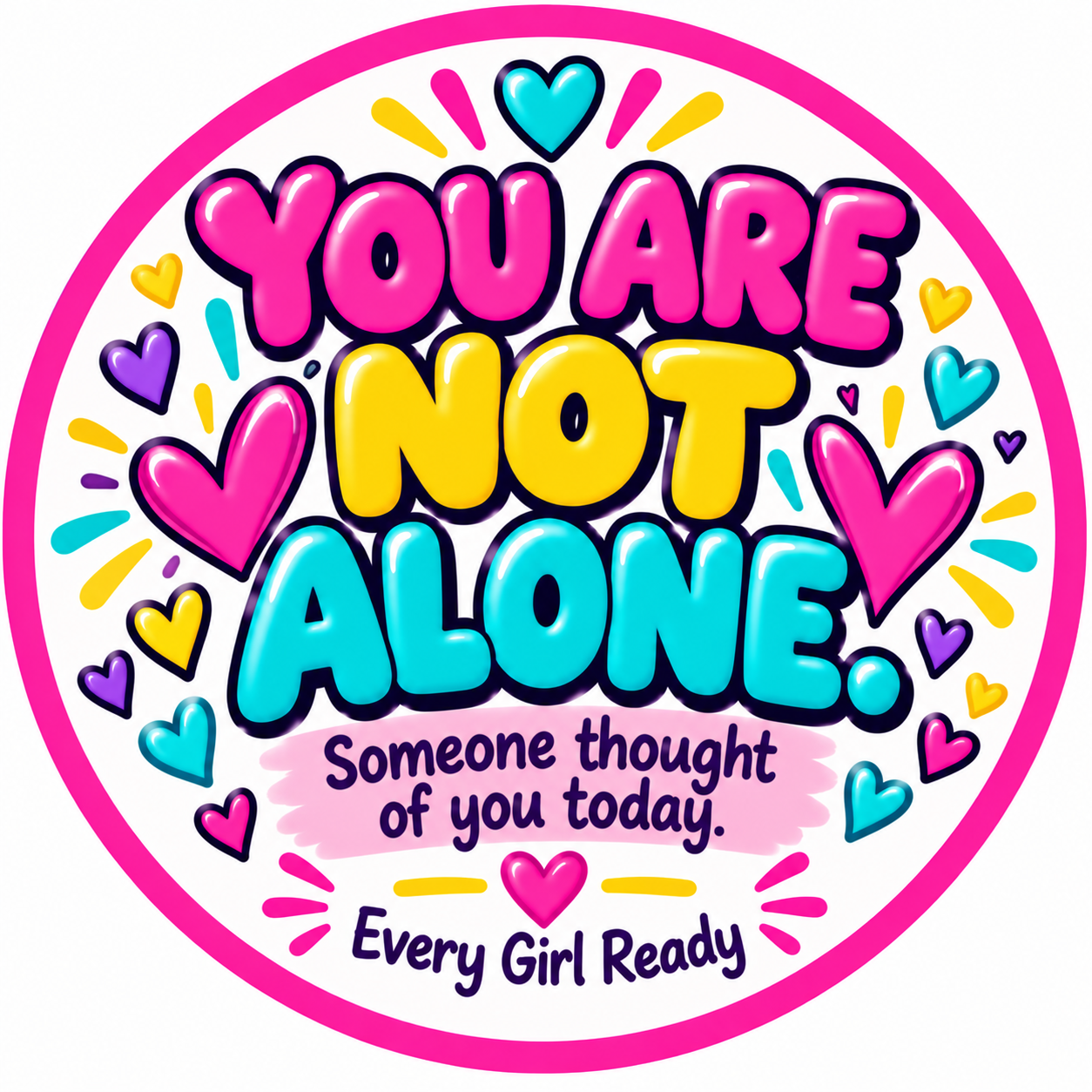 You Are Not Alone. Every Girl Ready sticker.